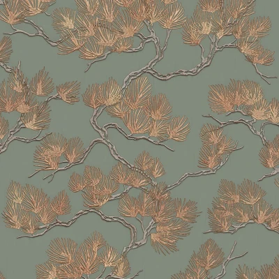 Afbeelding van Dutch Wallcoverings Wall Fabric pine tree green WF121013