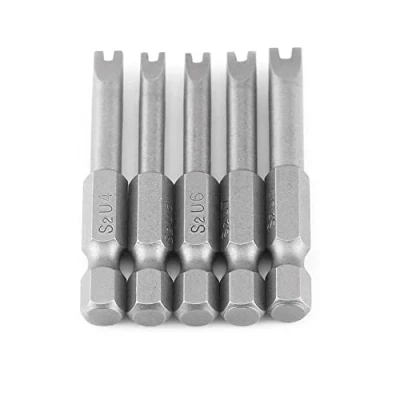 Afbeelding van Uacen schroevendraaiers, U vormige U4, U5, U6, U7, U8, 1/4 inch, zeskantige magneetschroevendraaier, S2 schroevendraaierboor voor elektrische apparaten, 5 stuks