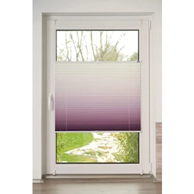Afbeelding van K home Klemmfix plissé kleurverloop, polyester, bordeaux, 80 x 130 cm
