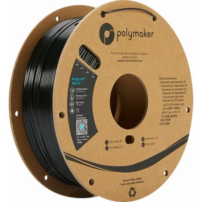 Afbeelding van Polymaker PB01001 PolyLite Filament PETG Hittebestendig, Hoge treksterkte 1.75 mm 1000 g Zwart 1 stuk(s)