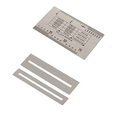 Afbeelding van Dubbelzijdig String Action Heerser Rvs Gitaar Gauge Tool met Fret Protectors Set voor Elektrische Akoestische Basgitaar