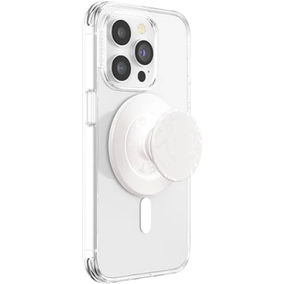 Afbeelding van PopSockets Telefoongreep compatibel met MagSafe, adapterring voor MagSafe inbegrepen, telefoonhouder, draadloos opladen Horchata