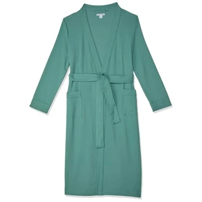 Afbeelding van Amazon Essentials Women&#039;s Lange lichtgewicht badjas met wafelpatroon (verkrijgbaar in Grote maten), Blauwgroen Blauw, XXL maten
