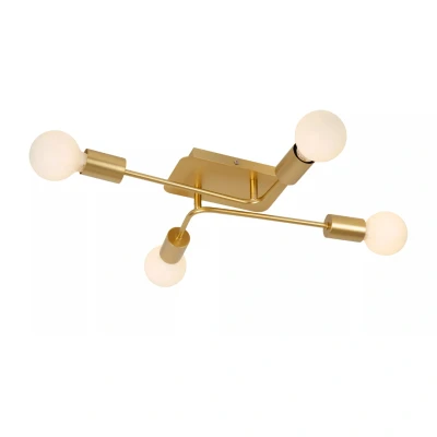 Afbeelding van Lucide LESTER Plafonnière 4xE27 Mat Goud / Messing