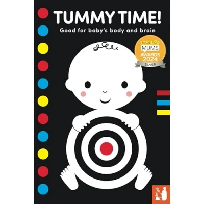 Afbeelding van Tummy Time!: A high contrast fold out book with mirror for babies