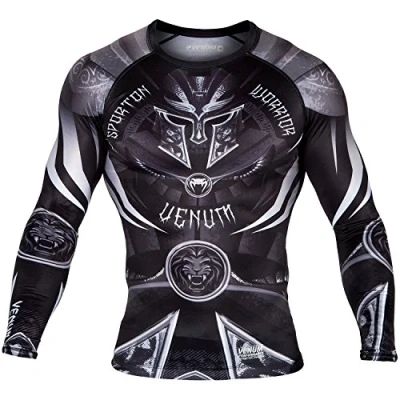 Afbeelding van Venum Gladiator 3.0 Rashguard Long Sleeves Zwart/Wit M