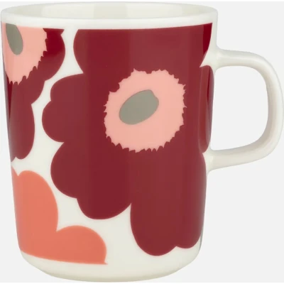 Afbeelding van Marimekko Unikko mok 25cl Wijnrood en roze