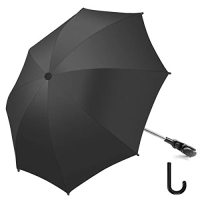Afbeelding van Kinderwagen Paraplu 73cm Diameter Universele Parasol Buggy Wandelwagen 50+ UV zonbescherming met Een Handvat Zwart