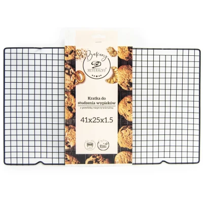 Afbeelding van Meyerhoff Bakery afkoelrek / taartrooster 41 x 25 1.5 cm zwart