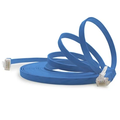 Afbeelding van 1aTTack.de 7m Blauw 1 stuk Cat.6 Platte Netwerkkabel Cat6 Kabel Ultra Patchkabel 1000 Mbit/s Gigabit LAN (RJ45) Plat Slim Micro