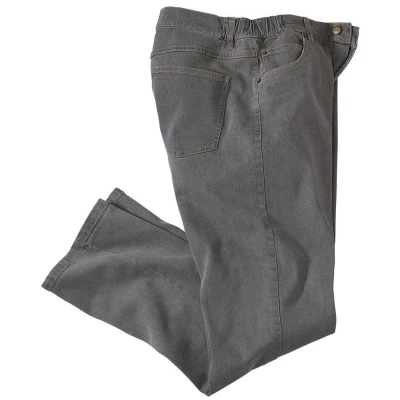 Afbeelding van ATLAS FOR MEN Regular jeans gedeeltelijk elastische tailleband heren stretchjeans rechte snit herenbroek verkrijgbaar in grote maten, grijs, 48