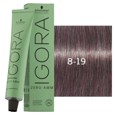 Afbeelding van Schwarzkopf Igora Zero Amm 8 19 Light Blonde Cendré Violet 60 ml