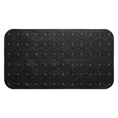 Afbeelding van 5Five Badkamer/douche/bad anti slip mat rubber voor op de vloer zwart 70 x 35 cm Badmatjes