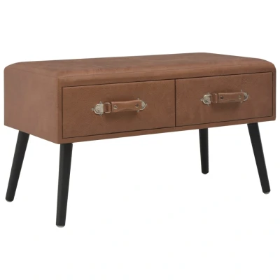 Afbeelding van Salontafel 80x40x46 cm kunstleer donkerbruin