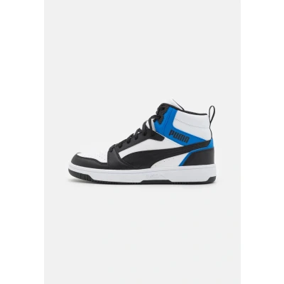 Afbeelding van Puma Rebound V6 Unisex Sneakers hoog, Maat: 37.5, Black/white/team royal Hoogwaardig imitatieleer