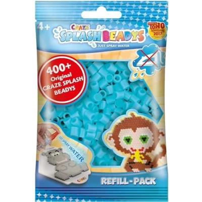 Afbeelding van CRAZE Splash Beads 11669 Refill pack vervangende kralen lichtblauw knutselkralen navulset strijkkralen zonder strijken