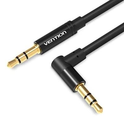 Afbeelding van VENTION 3,5 mm Stereo Audio Jack Kabel, Vergulde 90 Graden Jackkabel Mannelijk naar AUX Kabel voor PC, Laptop, Tablet, Smartphone, HiFi Ontvanger, en Hoofdtelefoon (1 M)