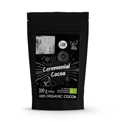Afbeelding van Ceremoniële cacao 100% chocolade BIO 200 g GROEP PAKA/suikervrij, RAW van ongebrande cacaobonen, klassieke donkere chocolade.