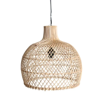 Afbeelding van Rotan / Rieten Hanglamp, Handgemaakt, Naturel, Rond, 50 cm