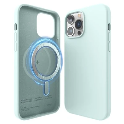 Afbeelding van elago Magnetische Siliconen Hoesje Compatibel met iPhone 13 Pro Max (6.7) Case, MagSafe, Ingebouwde Magneten, Premium Liquid Silicone, Beschermend Cover (Groen)