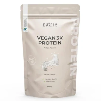 Afbeelding van Vegan PROTEIN POWDER Neutraal zonder zoetstof 85% eiwit 1kg Nutri Plus Shape &amp; Shake Natuurlijk eiwitpoeder smaak voor koken en bakken