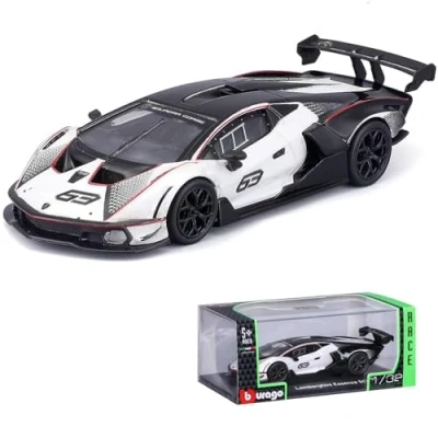 Afbeelding van Bburago 41167 Race Lamborghini Essenza SCV12 #63 1:32 bianco