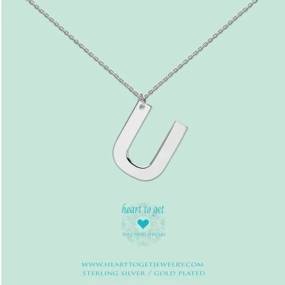 Afbeelding van Heart to Get Grote Letter U Ketting Zilver