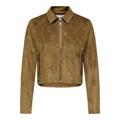 Afbeelding van ONLY Onltulip ZIP Jacket Imitatieleren jas, Dames, Maat: XS, Cognac