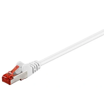 Afbeelding van Goobay 92761 CAT 6 Kabel Lan Netwerkkabel voor Gigabit Ethernet S FTP dubbel afgeschermde patchkabel met RJ45 stekker, 5m, wit
