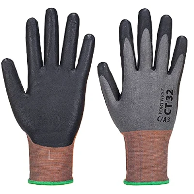Afbeelding van Portwest CT32 CT MR Micro Schuim Nitril Handschoenen, Normaal, Grootte L, Grijs/Zwart