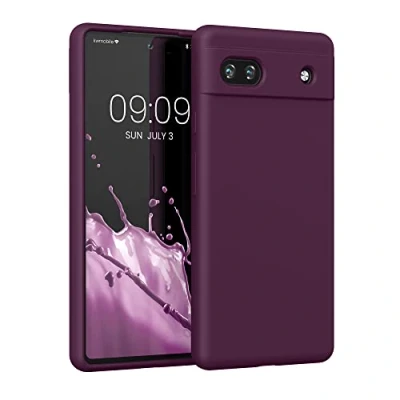 Afbeelding van kwmobile telefoonhoesje compatibel met Google Pixel 6a hoesje Zachte case voor smartphone Back cover in bordeaux violet