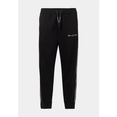 Afbeelding van Armani Exchange Signature Logo Stretch Poly Viscose Joggingbroek voor heren, zwart, XL