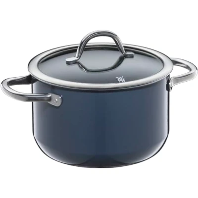 Afbeelding van WMF Fusiontec Inspire Grote kookpan, 20 cm, glazen deksel, vleespan, inductie, 3,7 l, high tech keramiek, krasbestendig, ongecoat, donkerblauw, Made in Germany