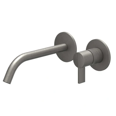 Afbeelding van IVY Pact afbouwdeel voor inbouw wastafelkraan 19,5cm Geborsteld Metal Black PVD Tijdloze uitstraling