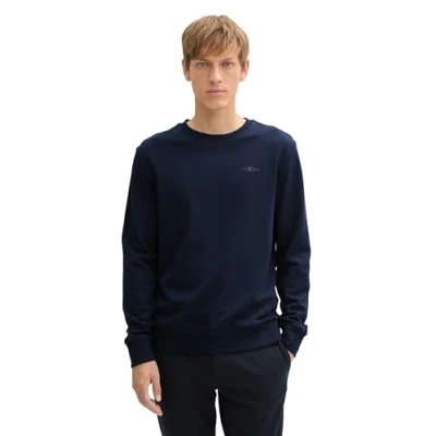Afbeelding van TOM Tailor MIT Logoprint Trui, Heren, Maat: Medium, Sky captain blue
