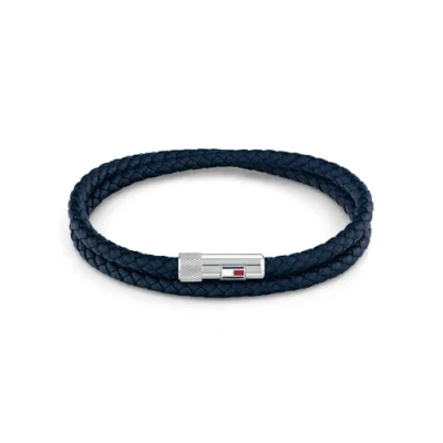 Afbeelding van Tommy Hilfiger TJ2790264S Heren Armband Sieraad Leer Blauw 19 cm lang