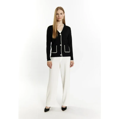 Afbeelding van Dreimaster Acalmar Vest, Dames, Maat: XL/XXL, Schwarz wollweiss