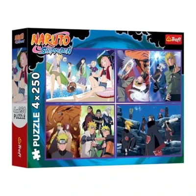 Afbeelding van Trefl 4 in 1 puzzel: Naruto Shippuden, De avonturen van Uzumaki x 250 stukjes Set vier puzzels voor tieners