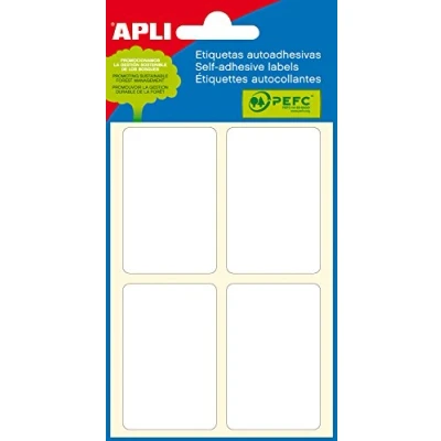 Afbeelding van Apli Witte Etiketten Ft 34 X 53 Mm (b H), 24 Stuks, 4 Per Blad (2683) Etiket