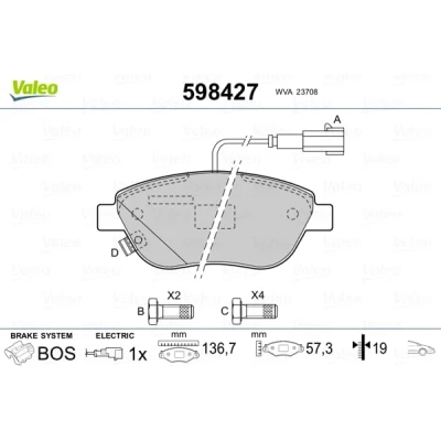 Afbeelding van Valeo Remblokset 598427