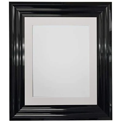 Afbeelding van FRAMES BY POST Firenza hoogglans zwarte fotolijst kunststof glas met ivoor mount 40x50 cm afbeeldingsformaat 46 &quot;x32