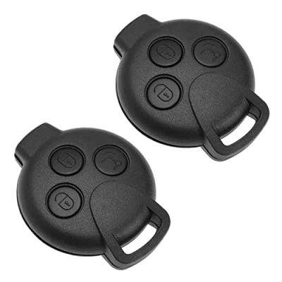 Afbeelding van 2 STKS Auto Afstandsbediening Sleutel Shell 3 Knoppen Sleutelhanger Case Cover Behuizing Compatibel met Smart 451 Keyless Entry Key Fob Automotive Interieur Accessoires