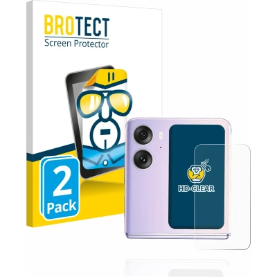 Afbeelding van BROTECT Screenprotector voor Oppo Find N2 Flip (Achterdisplay) Folie Beschermfolie transparant (2 Stuks)