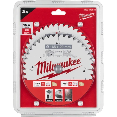 Afbeelding van Milwaukee Accessoires Cirkelzaagblad Twin Pack 165x20x40T/40T 2 stuks 4932492433