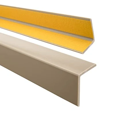 Afbeelding van QUEST Hoekprofiel 35 x mm, kunststof hoek van pvc rubber, zelfklevend randbeschermprofiel, elastische randbescherming, hoekbeschermprofiel, beige, 200 cm
