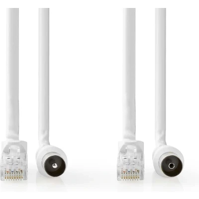 Afbeelding van Netwerk en coax kabel Nedis Met Connectoren 1.5 m (Cat6, Wit)