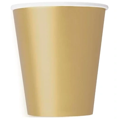 Afbeelding van Unique 33246EU Plasticvrije Paperien Bekers 266 ml Goud Kleur 14 Stuks (Pak van 1)