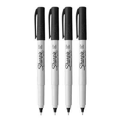 Afbeelding van Sharpie Ultra Fine Point Permanente Marker Pennen Zwarte Inkt Pack van 4