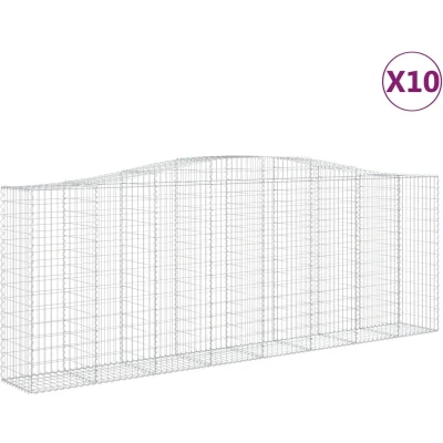 Afbeelding van vidaXL Schanskorven 10 st gewelfd 400x50x140/160 cm ijzer