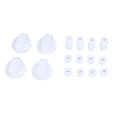 Afbeelding van Knevelset draaiknop knevel set 38 mm Ø wit met adapters universeel voor kookplaat alle merken 16 delig
